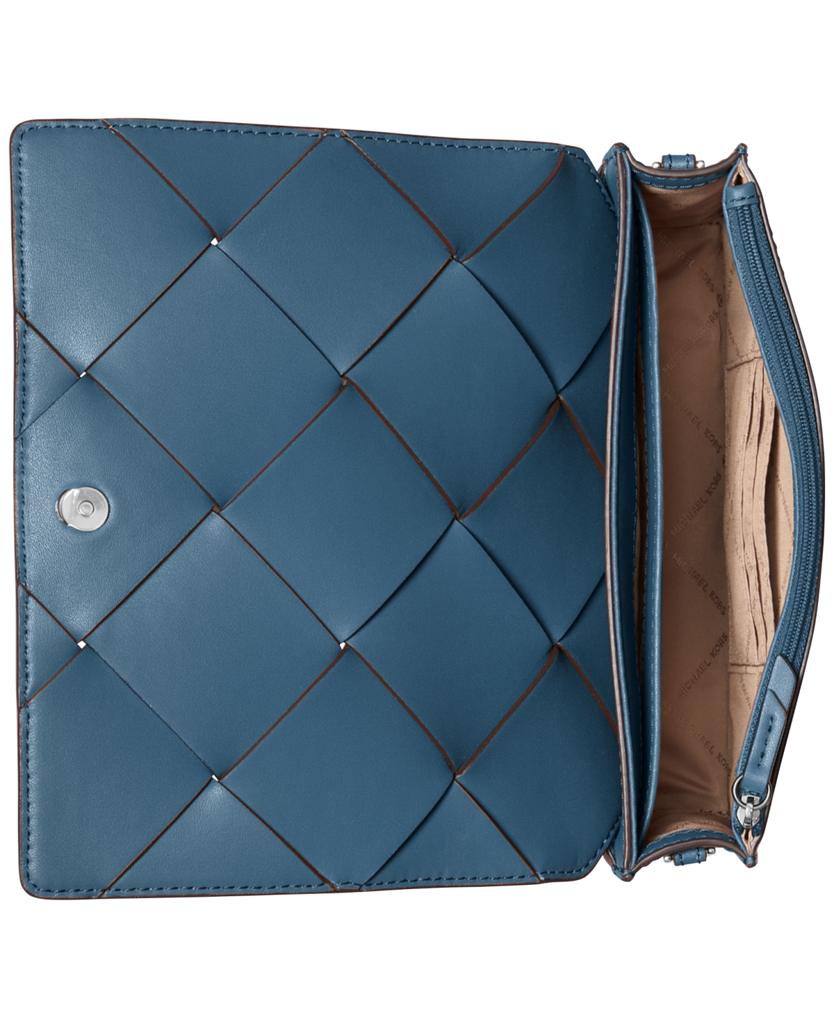 Michael Kors Michael  Jet Set Small Flap Chain Leather Crossbody In Dark Chambray