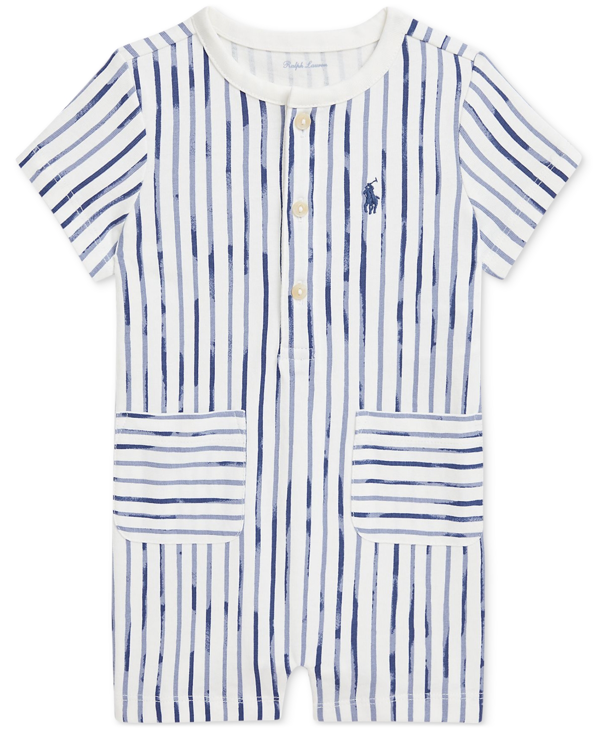 Polo Ralph Lauren Baby Striped Jersey Shortall In Blue