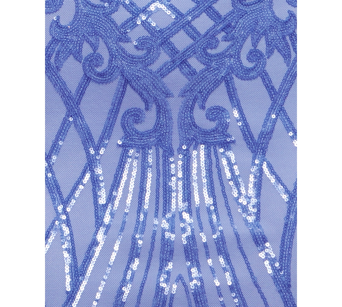 B Darlin Women's Sequined Chiffon-tie Bodycon Dress In Dark Periwinkle