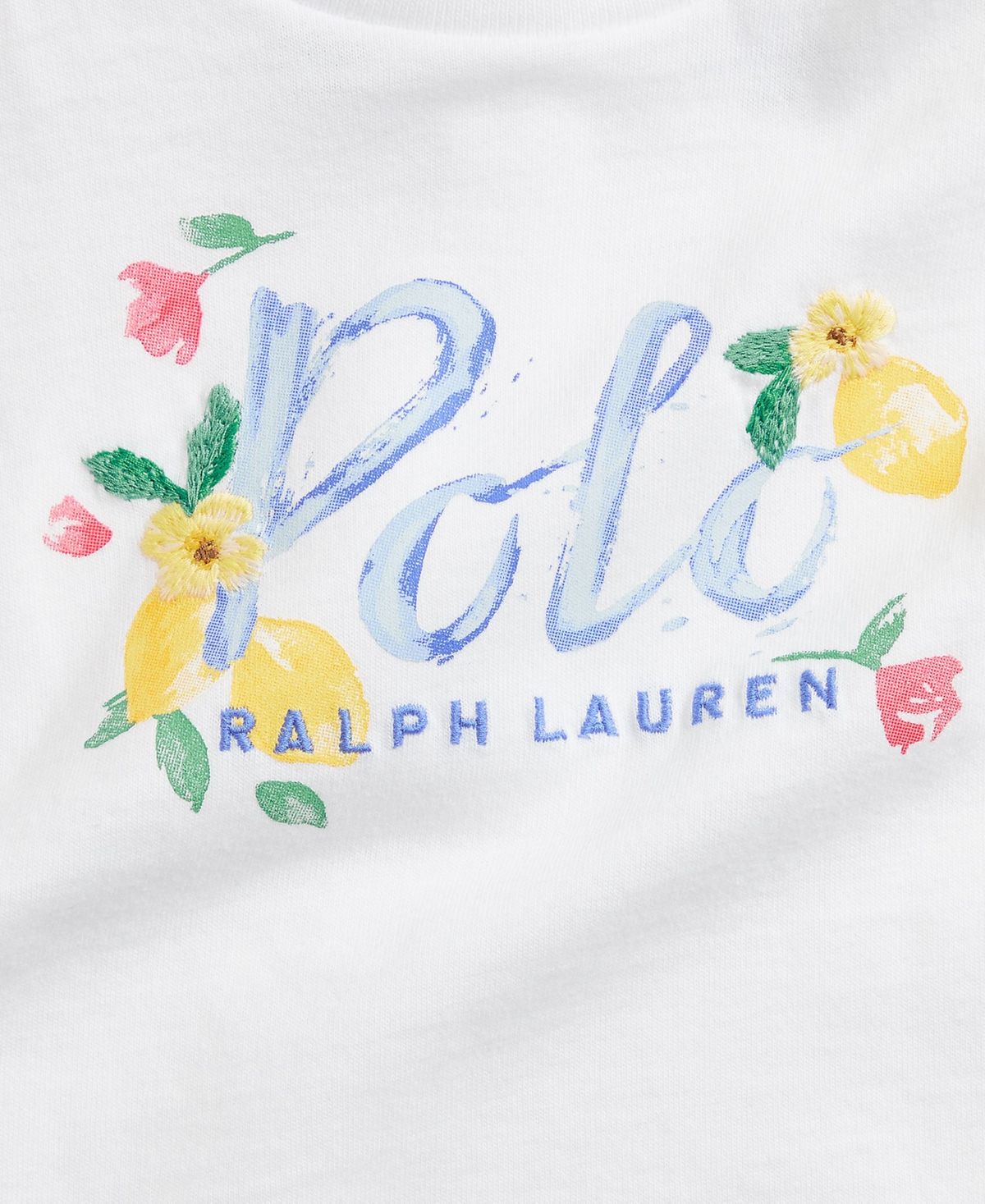 Polo Ralph Lauren Baby Girls Floral Logo Tee & Pant Set In White