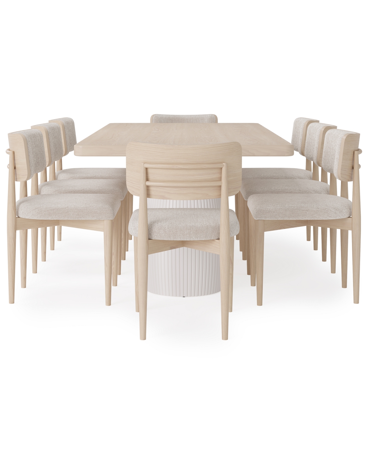 Macy's Lunare 9-pc. Dining Set (rectangular Table & 8 Curved Chairs) In No Color