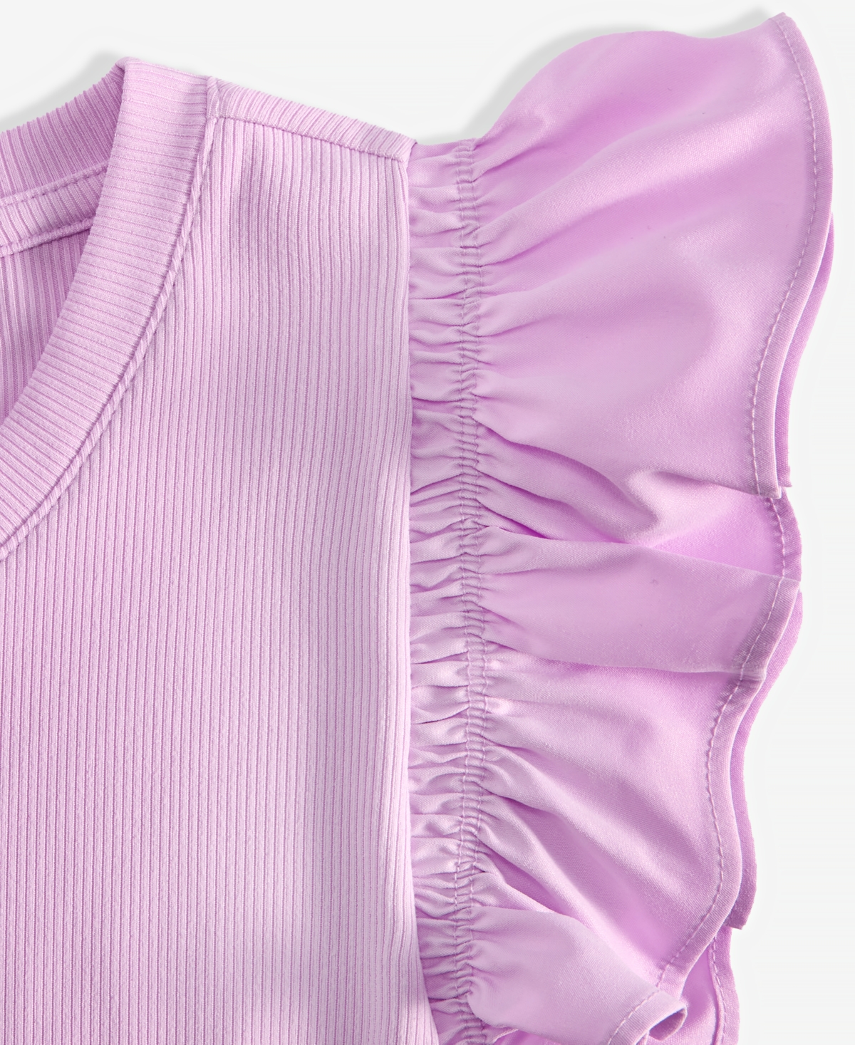 On 34th Women's Ruffle Short-sleeve Voile Top, Created For Macy's In Orchid Bouquet