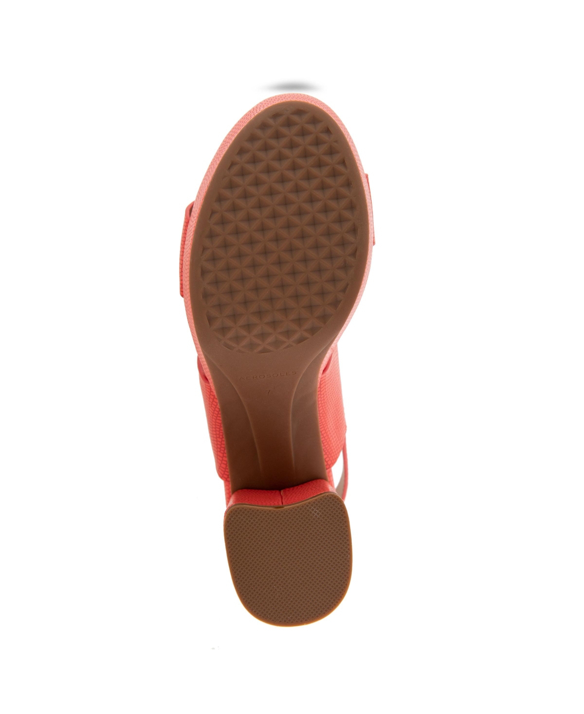 Shop Aerosoles Women's Camilia Round Toe Platform Sandals In Coral Lizard Embossed Faux Leather