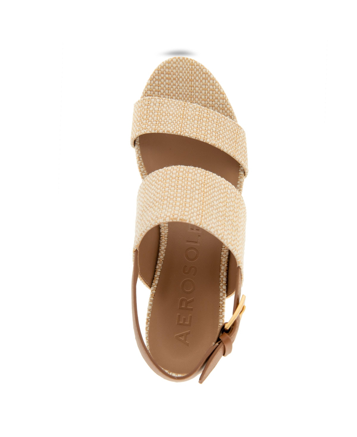 Shop Aerosoles Women's Camilia Round Toe Platform Sandals In Natural Raffia,tan Combo