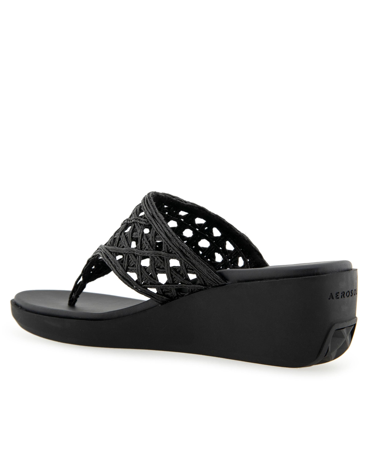 AEROSOLES WOMEN'S IVIE ROUND TOE WEDGE SANDALS 