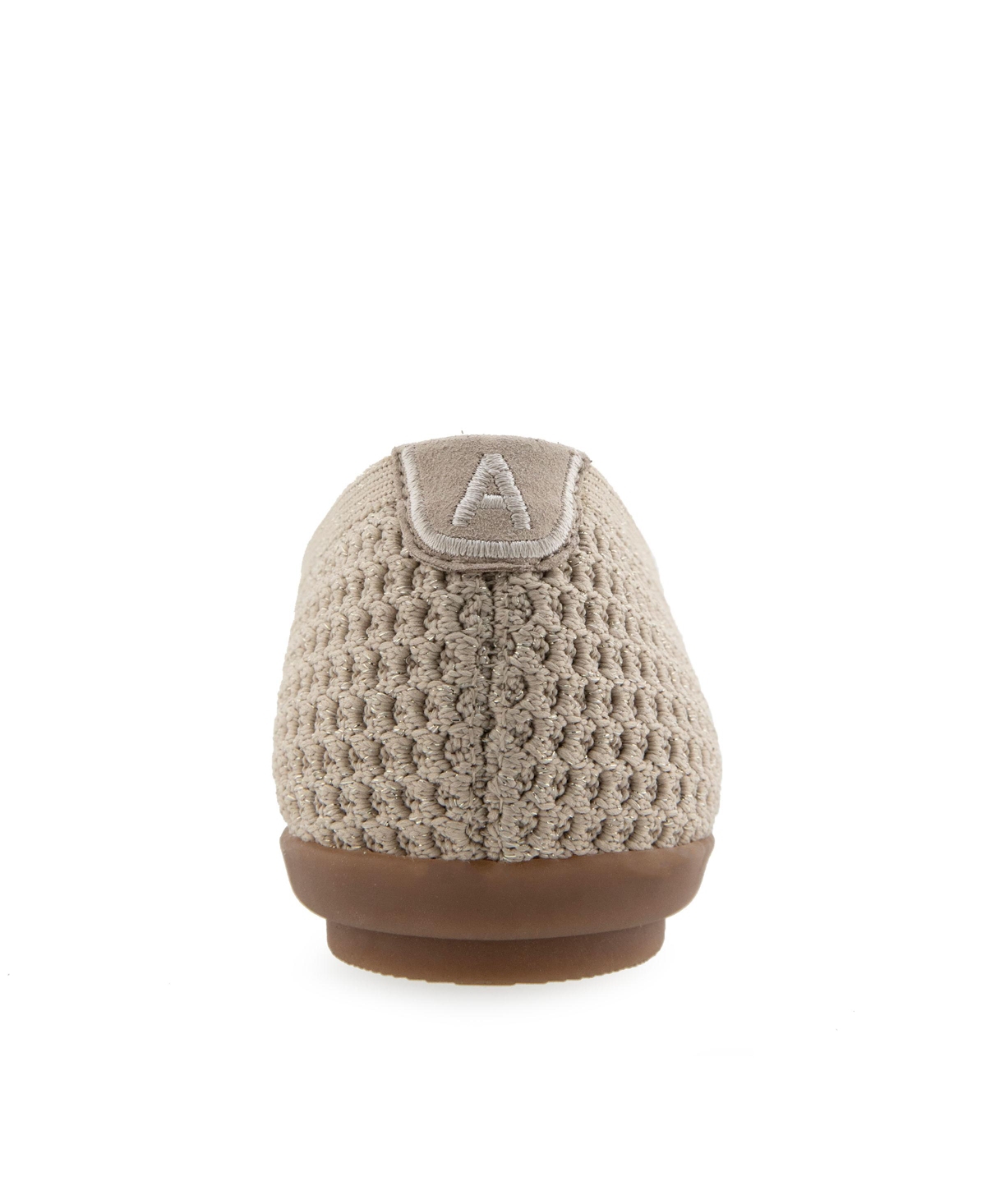 Shop Aerosoles Women's Danielle Pointed Toe Flat Flats In Gold Metallic Knit