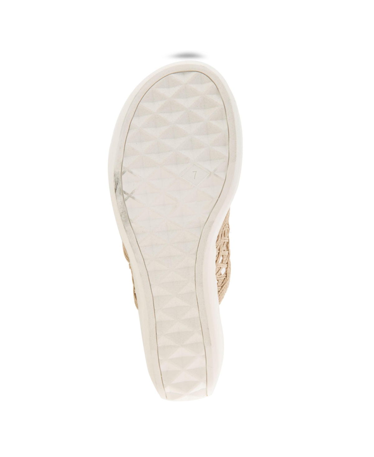 Shop Aerosoles Women's Ivie Round Toe Wedge Sandals In Natural Raffia