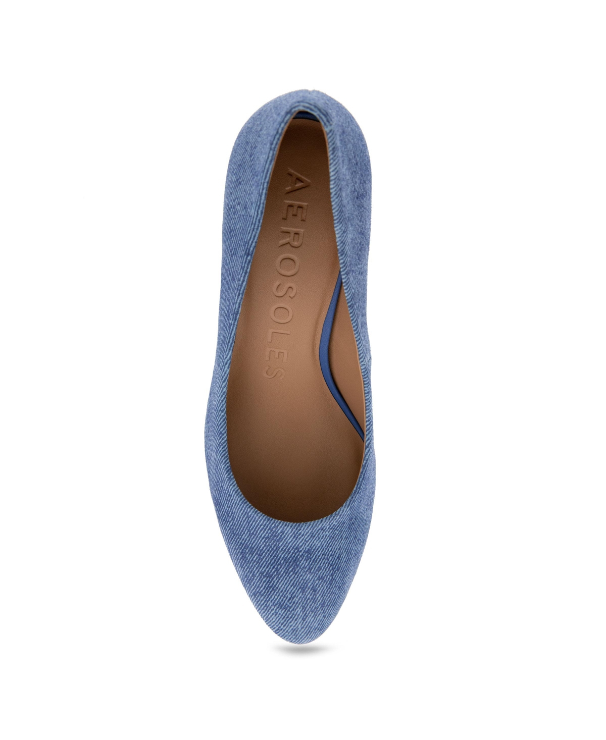 Shop Aerosoles Women's Betsy Almond Toe Pump Heels In Blue Denim Suede