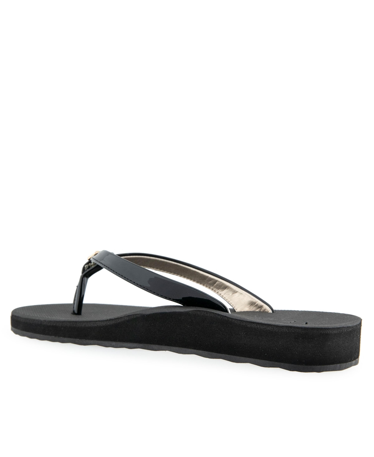 Shop Aerosoles Women's Jace Round Toe Thong Sandals In Black