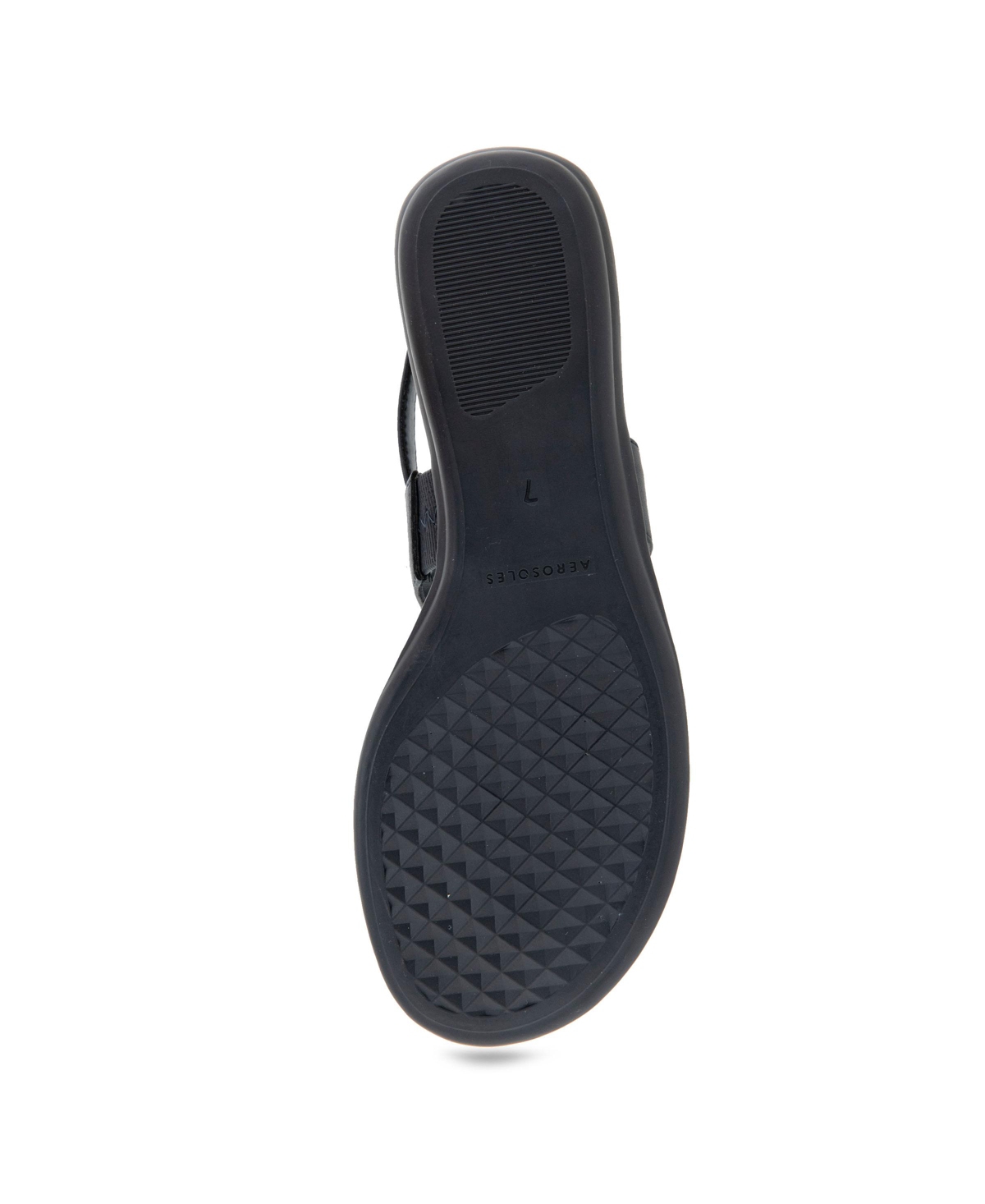 Shop Aerosoles Women's Lago Round Toe Thong Sandals In Navy Faux Leather