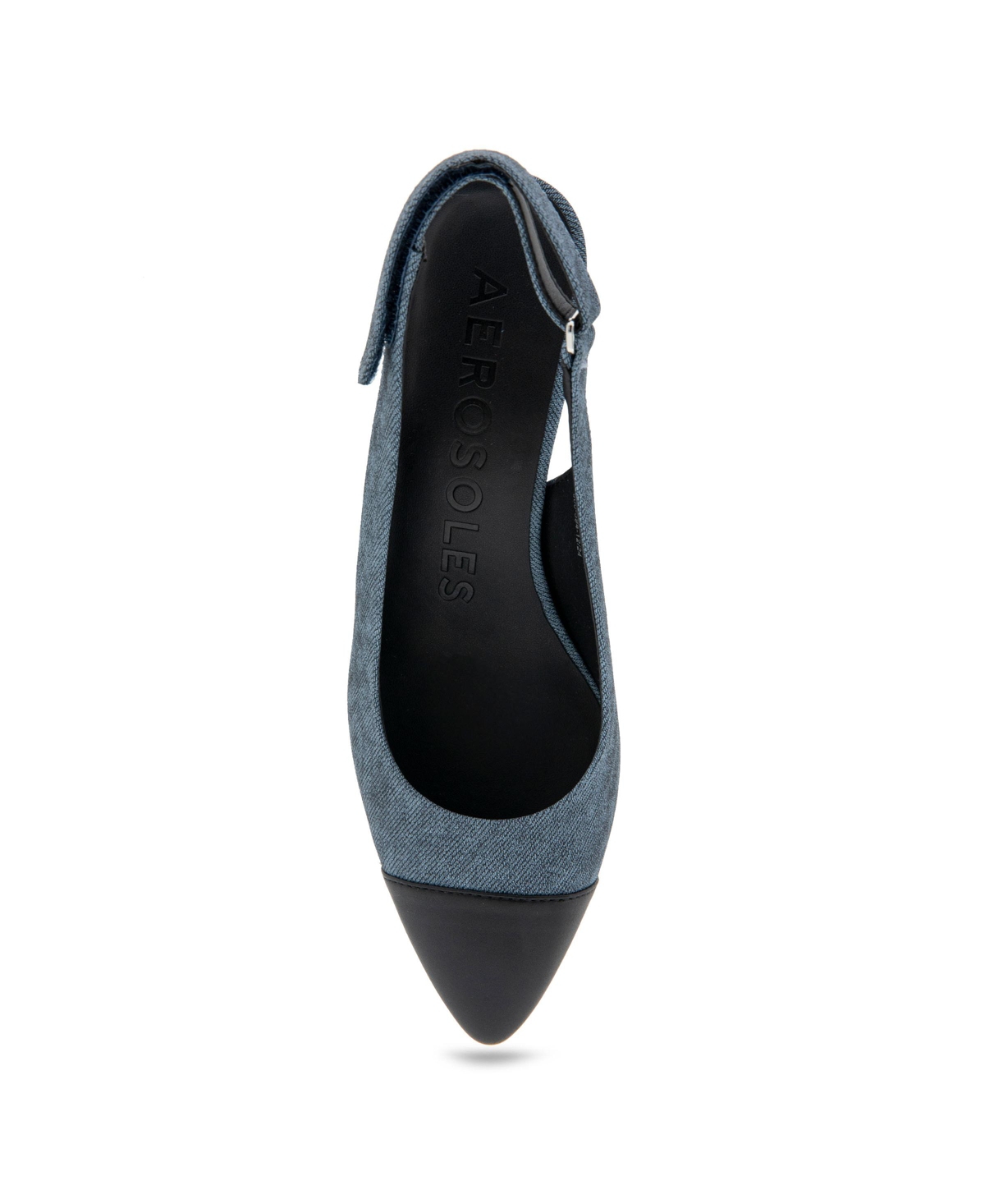 Aerosoles Levi Cap Toe Slingback Pump In Blue Jean Faux Leather