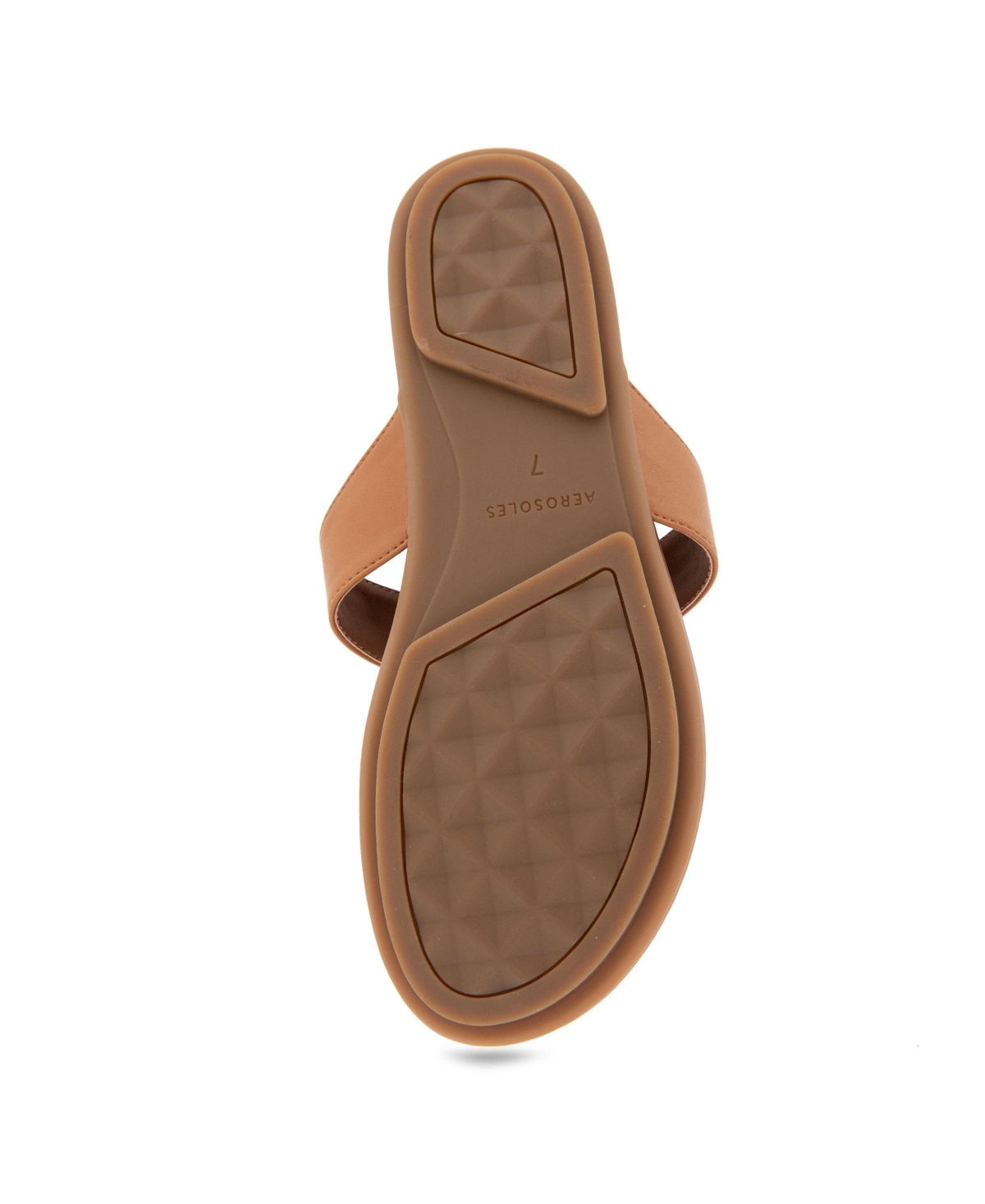 Shop Aerosoles Women's Fallon Round Toe Thong Sandals In Tan Faux Leather