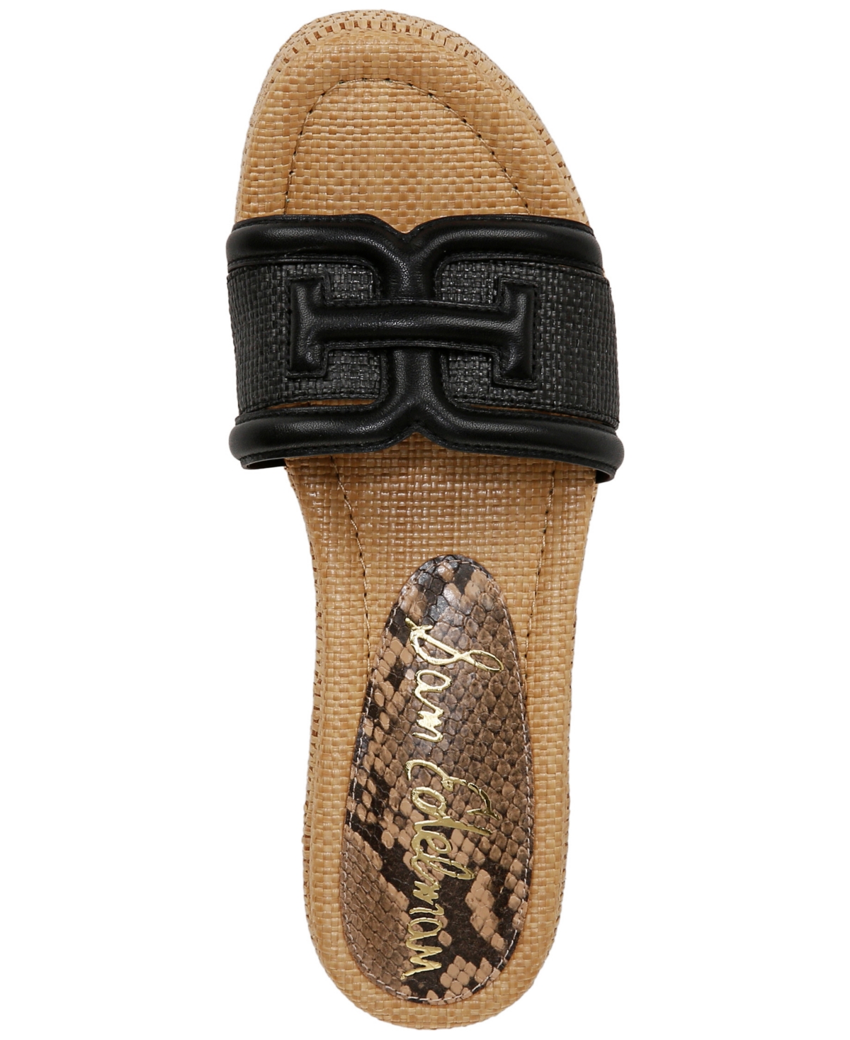 Sam Edelman Pauleena Platform Wedge Slide Sandal In Black Como Calf Leather