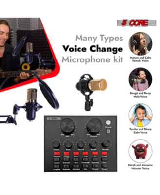 Recording Microphone Podcast Bundle • Professional Condenser Cardioid Mic Kit • w Boom Arm RM 8 BG