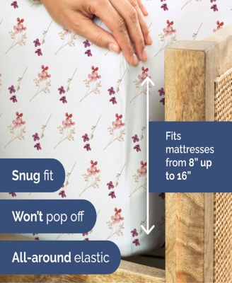 4 Piece Microfiber Floral Sheet Set - Queen