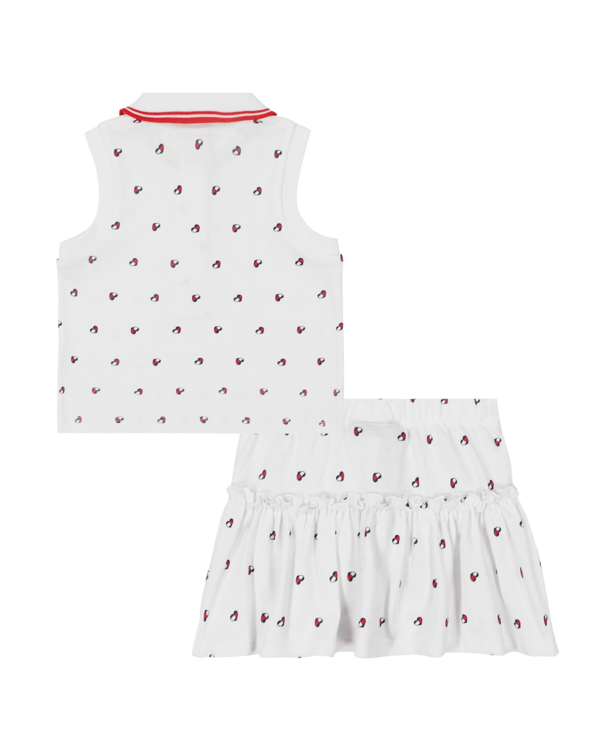 Tommy Hilfiger Baby Girl 2-piece Sleeveless Pique Polo And Bloomer Shorts Set In White