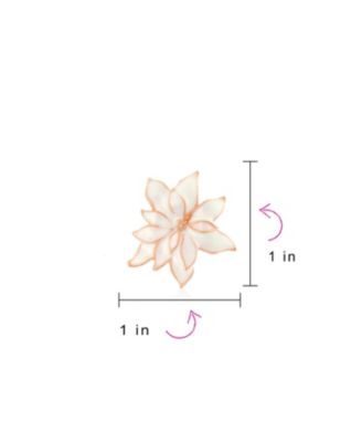 Large Statement Poinsettia Brooch Clip-On Earrings Set White Red Enamel Jewelry