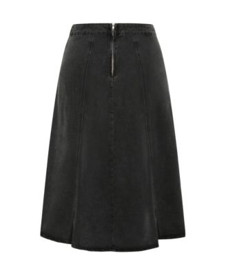 Plus Size Denim Hi Lo Skirt