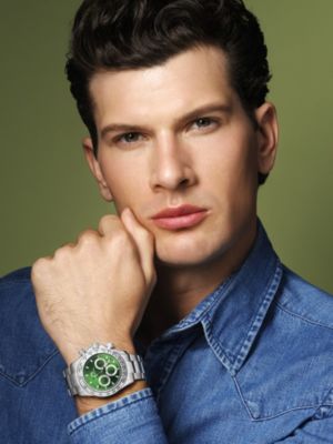 Preston Stainless Steel Silver Tone & Green Men's Watch 1035APRS