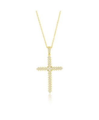 Sterling , CZ Cross Pendant