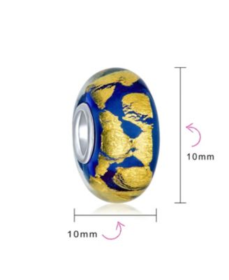 Murano Glass Charm Bead Red Green Purple Blue Gold Foil for European Bracelet