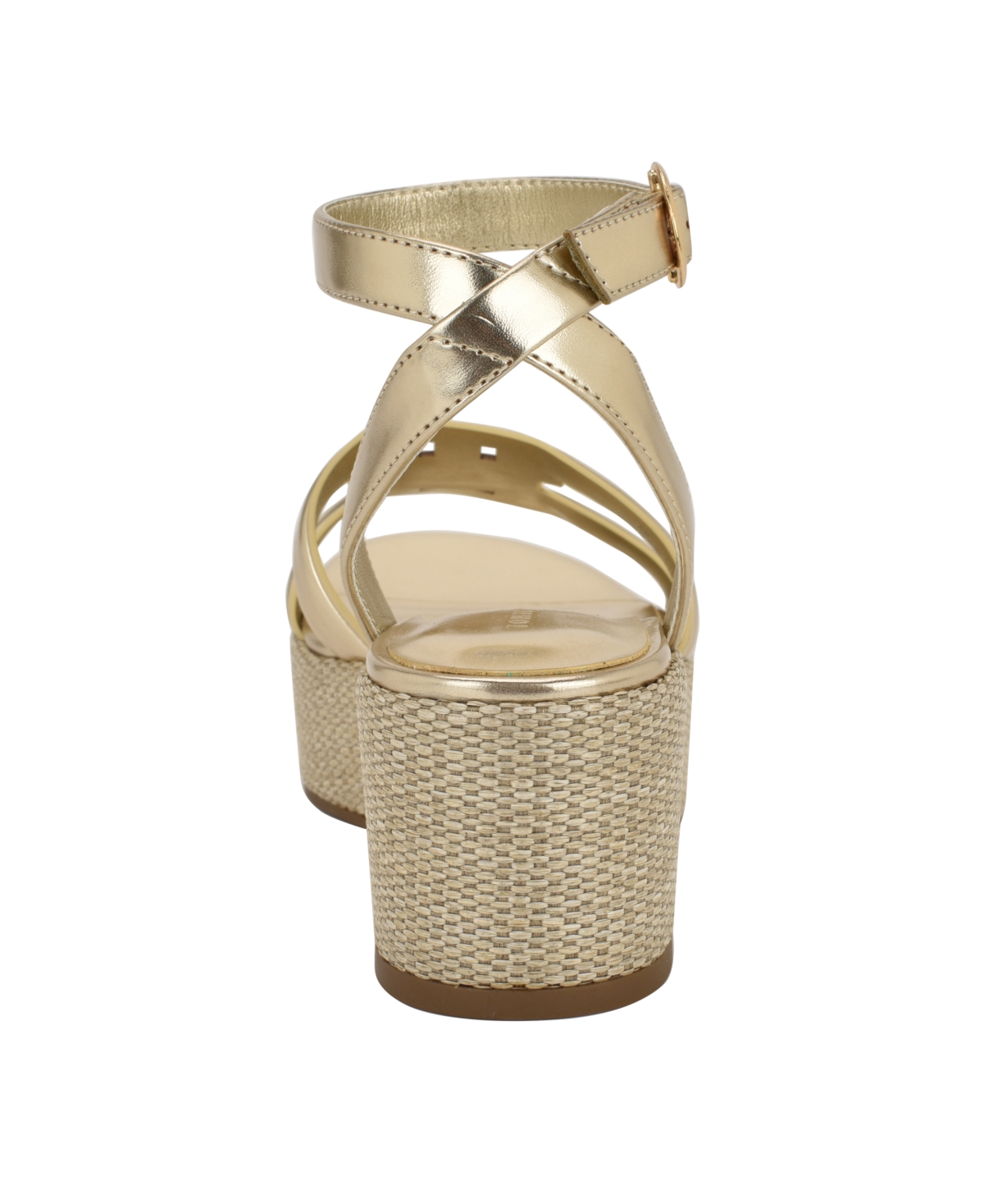 Tommy Hilfiger Women's Vastie Raffia Platform Wedge Sandals In Gold Metallic