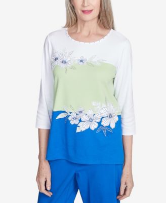 Women's Parrot Cay Tropical Colorblock Floral Top
