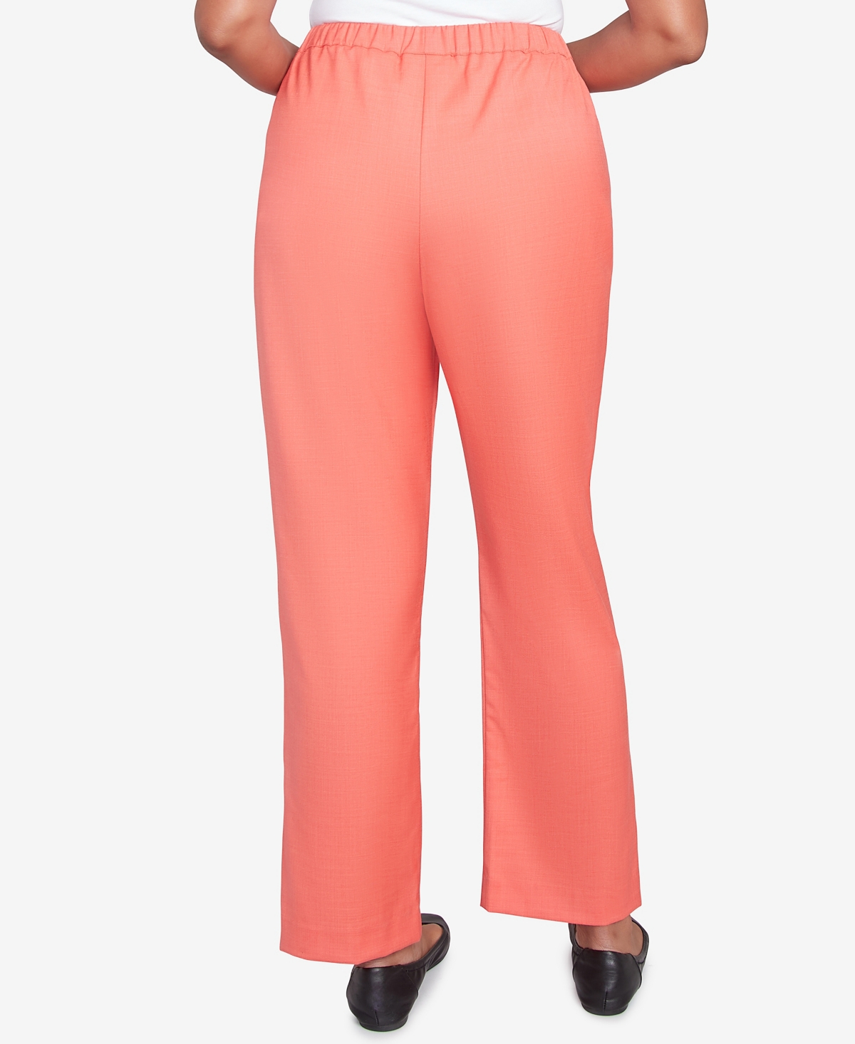 Alfred Dunner Women's Catalina Island Classic Balanced Side Pocket Short Length Pants In Tangerine