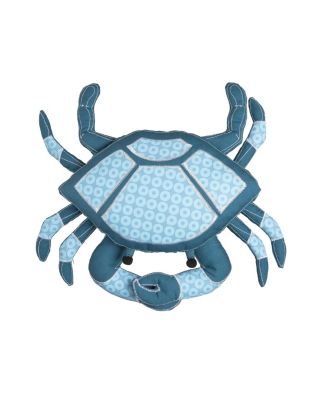 Crab Shaped Coastal NauticalF Embellished Accent Pillow, 14" x 15"