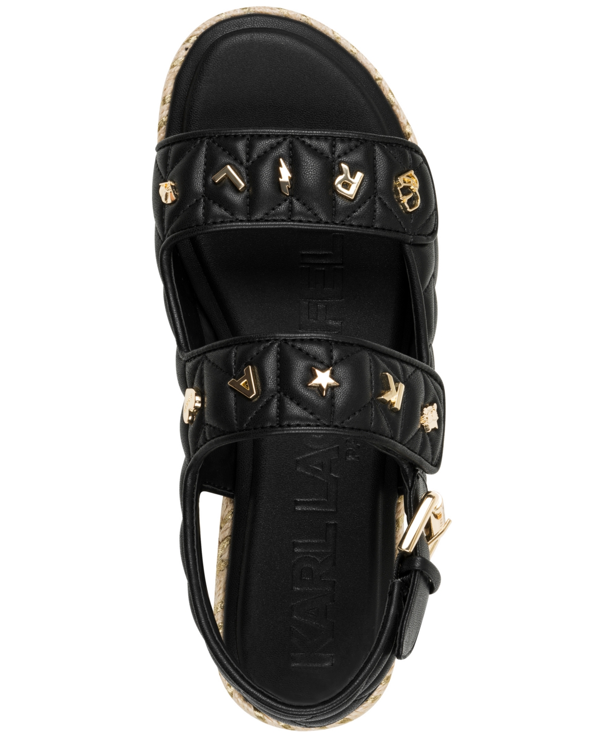 KARL LAGERFELD WOMEN'S CHARLAY ALMOND TOE FLAT SANDALS 