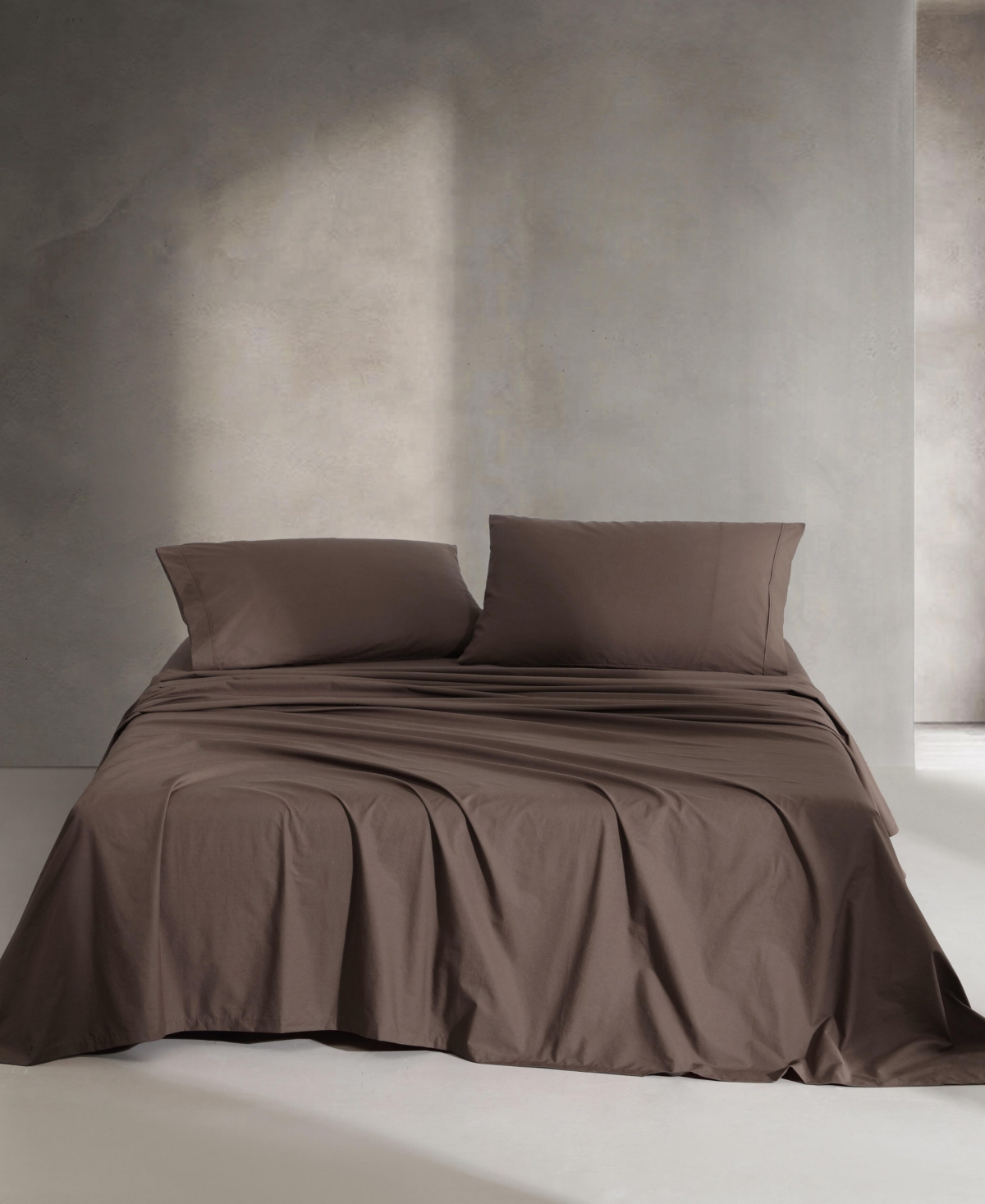 Calvin Klein Washed 200-thread Count Cotton 3-pc. Sheet Set, Twin In Earth