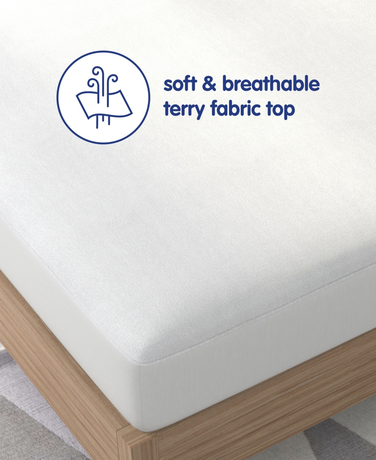 Vibe Premium Fitted Terry Cloth Waterproof Mattress Protector, California King In White