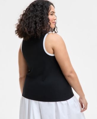 Trendy Plus Size Contrast Tipped Tank Top
