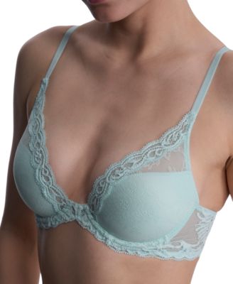 Women's Feathers Lace Contour Underwire Plunge Bra 730023