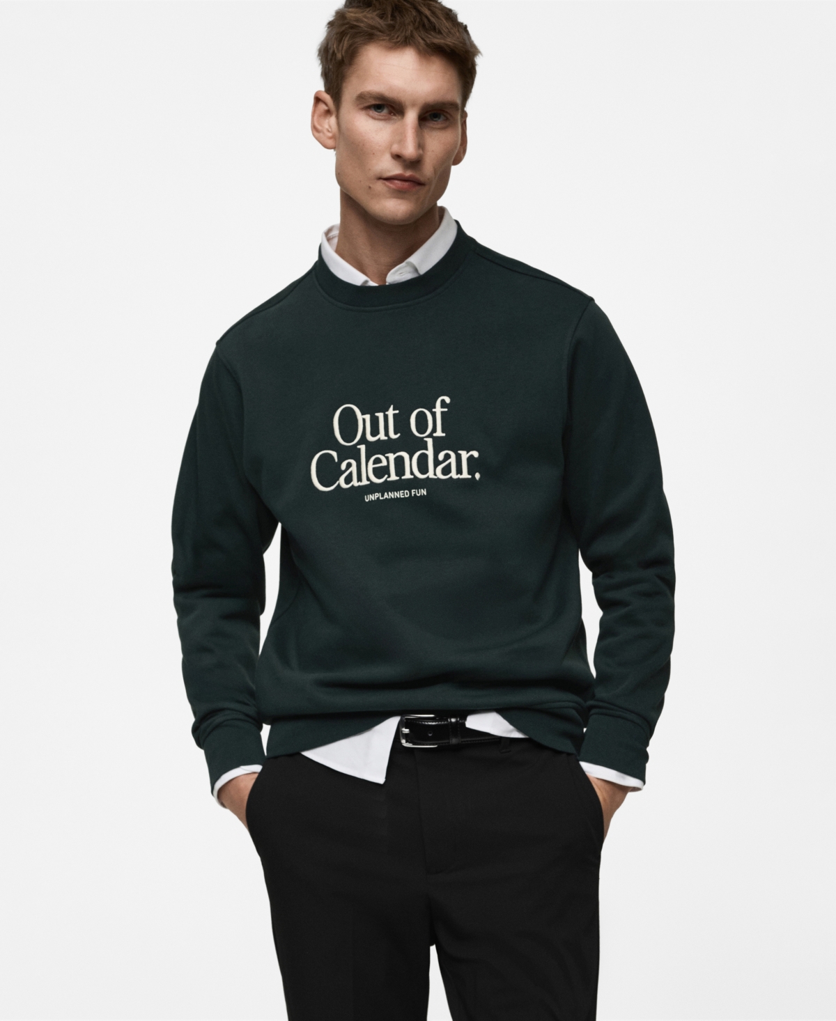 Mango Out Of Calendar Embroidered Sweatshirt In Green
