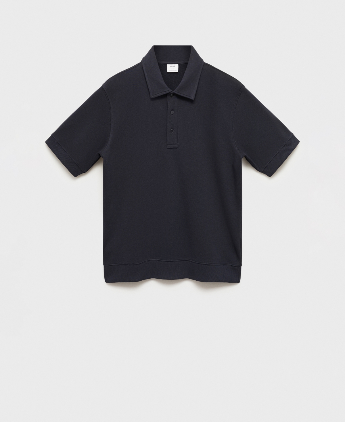 Mango Regular Fit Polo In Dark Navy