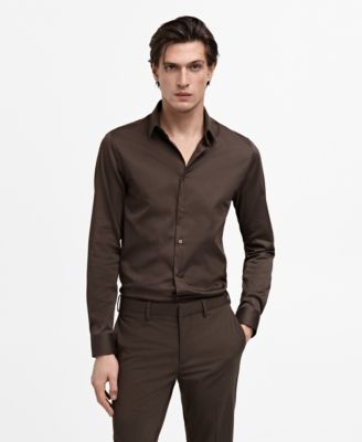 MANGO - Men's EU Slim-Fit Cotton Dress Shirt