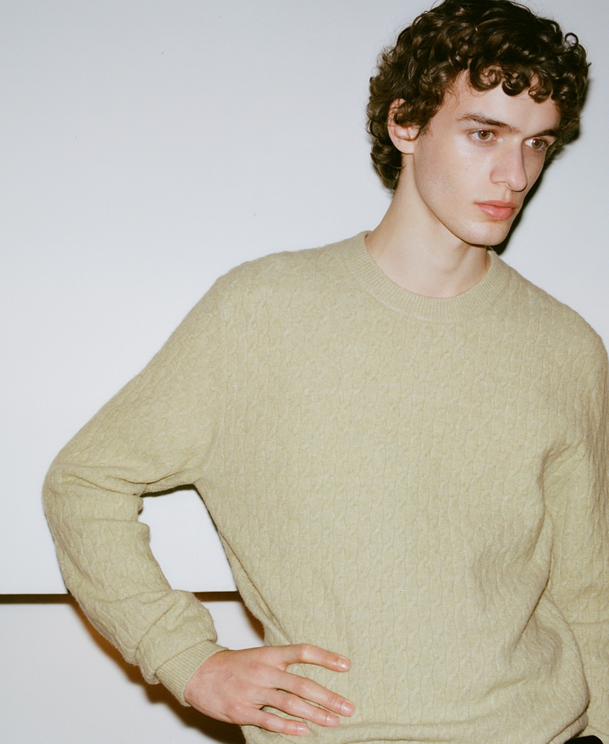 Mango Men's Slim-fit Micro-structured Knit Sweater In Pastel Green