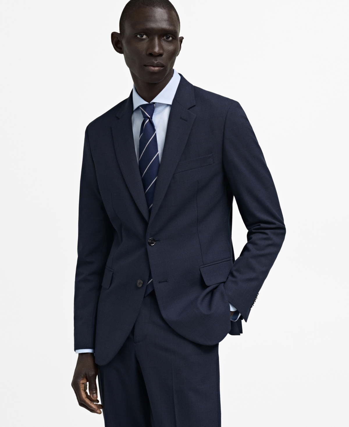 Shop Mango Men's Slim-fit Suit Blazer In Dark Navy