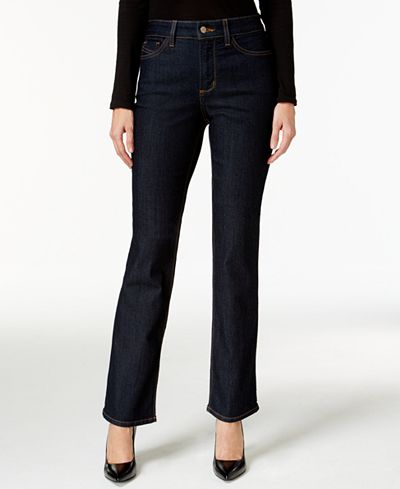 NYDJ Hayley Dark Enzyme Wash Straight-Leg Jeans