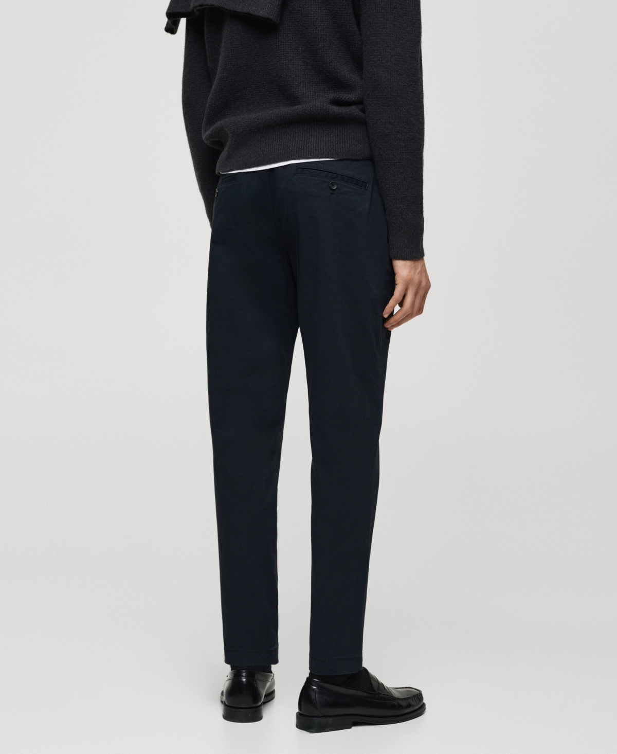 Mango Men's Slim-fit Tapered Crop Chino Pants In Dark Navy