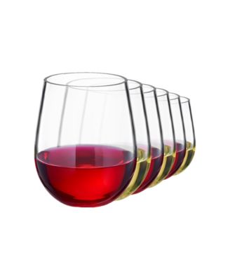 Tritan Unbreakable Stemless Plastic Wine Glasses, Set of 6