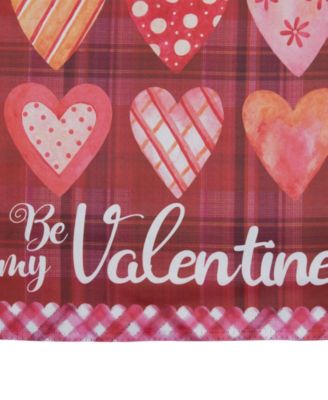 Be My Valentine Plaid and Heart Garden Flag, 12.5" x 18"