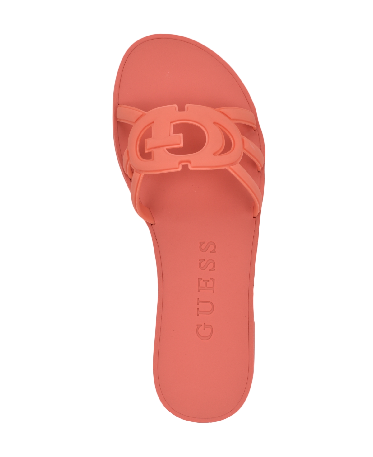 Guess Women's Elyho Logo Cutout Flat Jelly Sandals In Coral