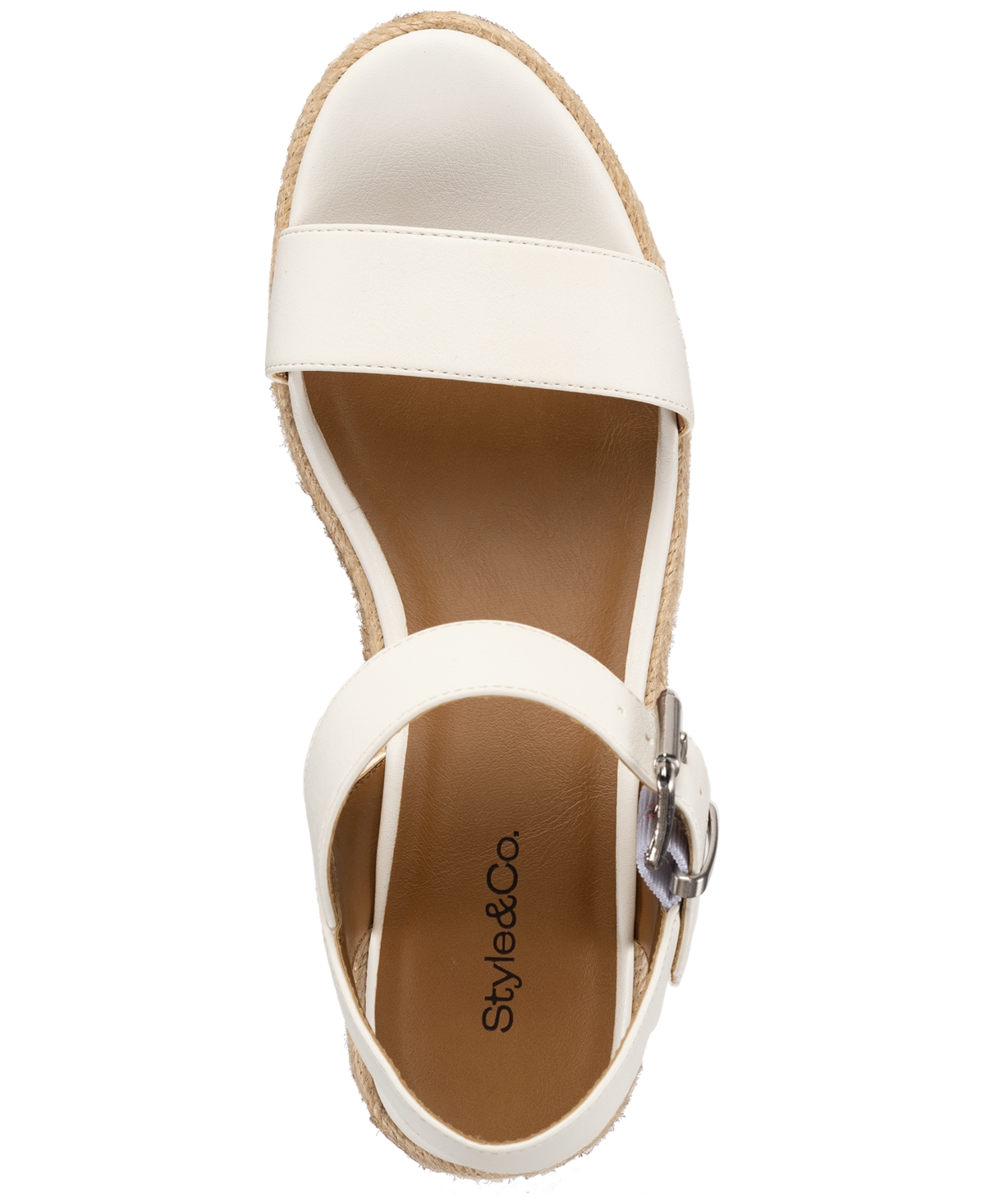 Style & Co Women's Hawkinns Wedge Sandals, Exclusively At Macy's In Wht Linen