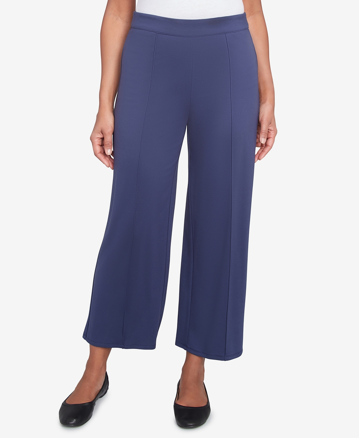 Petite Nantucket Pleated Wide Leg Ankle Pants - White