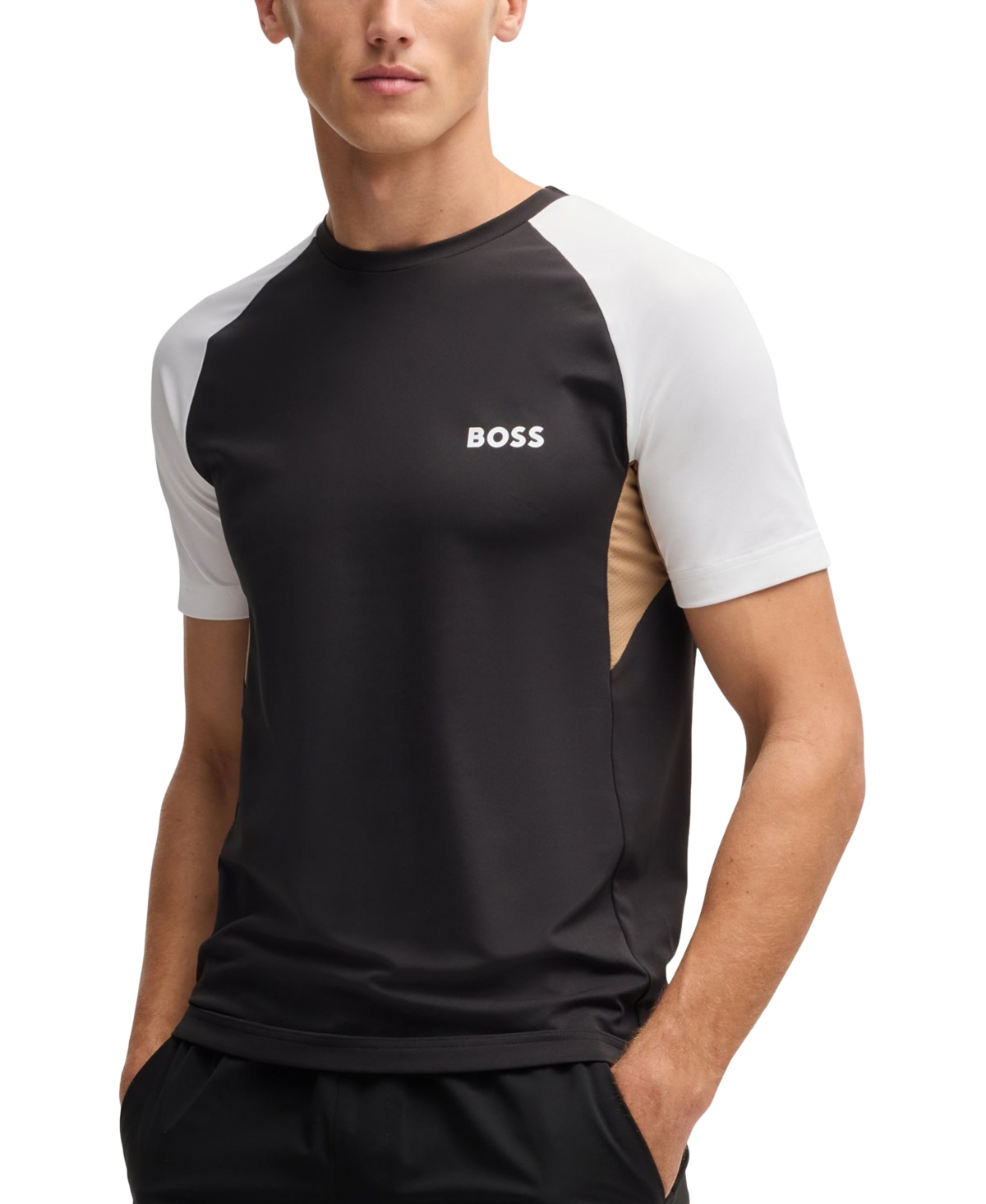 Shop Hugo Boss Boss By  Men's Active Color-blocked T-shirt In Black