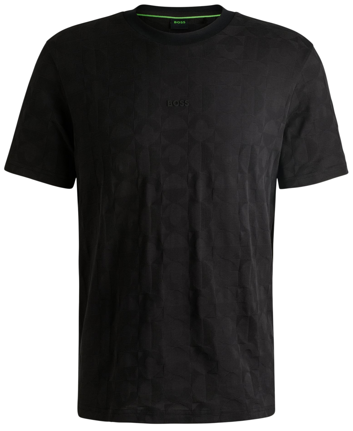 Hugo Boss Boss By  Men's Circle Jacquard Relaxed-fit T-shirt In Black
