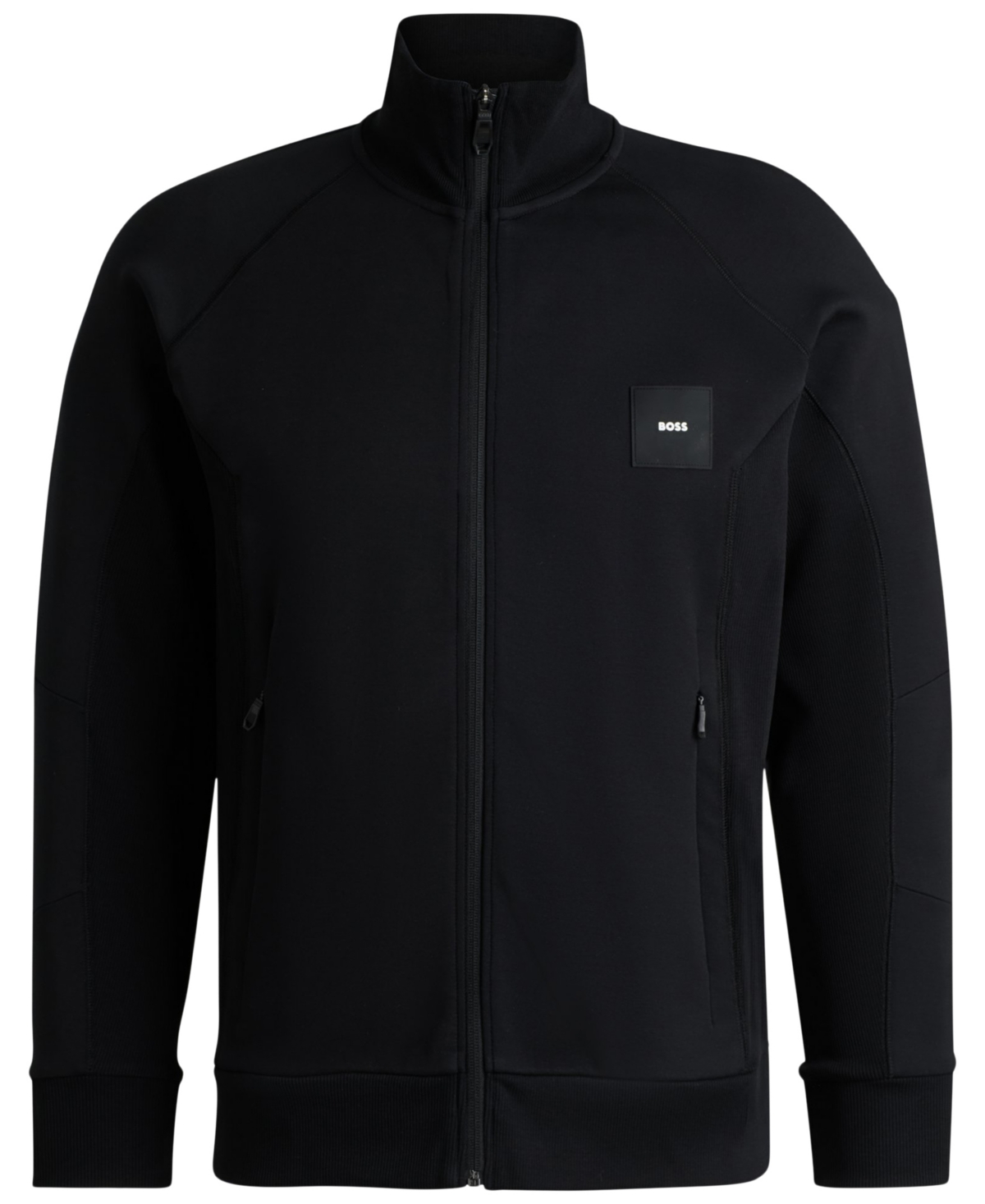 Hugo Boss Boss By  Men's Double B Monogram Zip-neck Sweatshirt In Blue