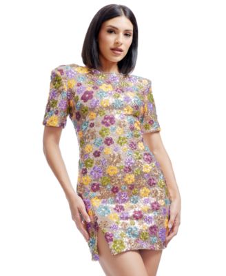 Women's Maddox Floral Sequin Bodycon Dress
